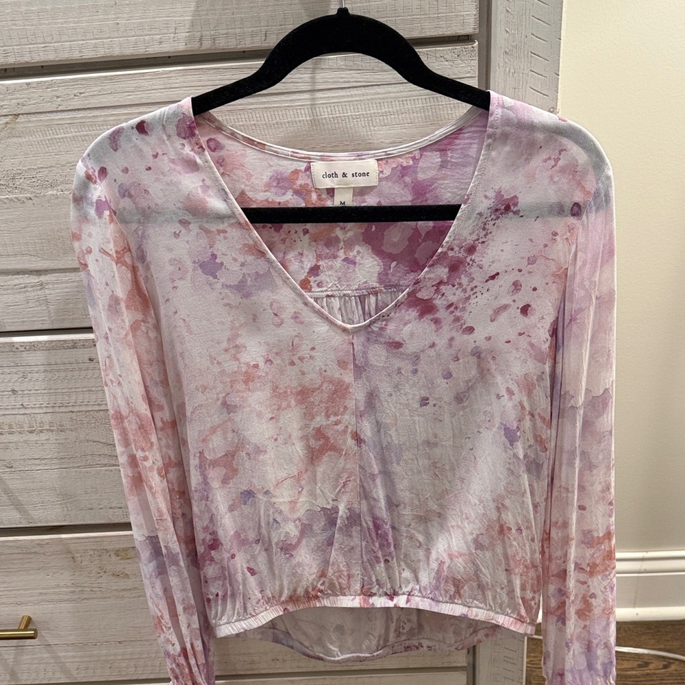 Cloth & Stone Women's Watercolor Long Sleeve Top